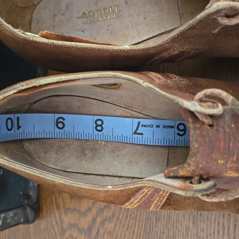 Authentic Vintage Women's 1920s Suede & Leather Fringe Tassel Block Heel Shoes - Picture 11 of 14